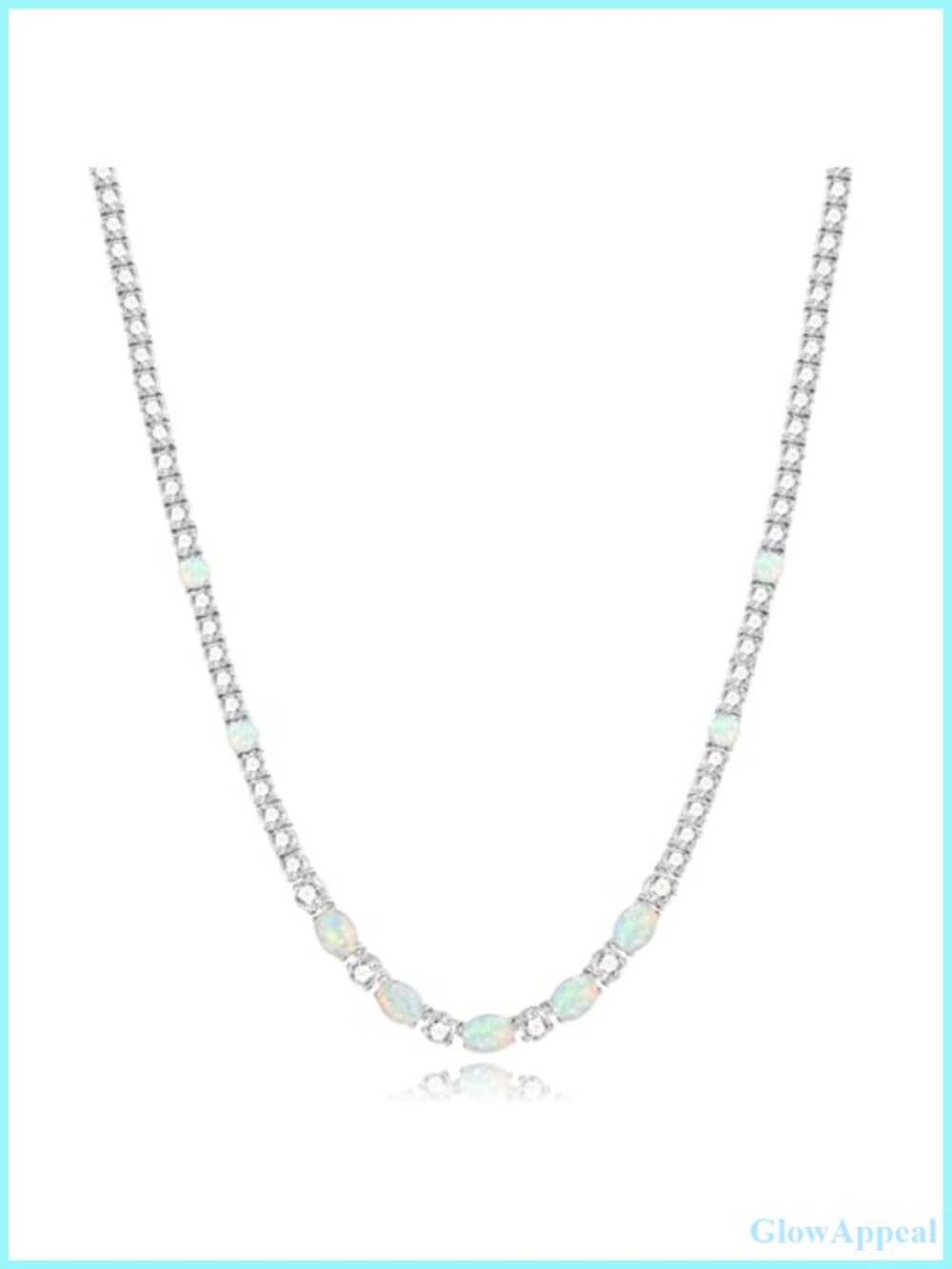 Sterling Silver Birthstone Tennis Necklace 18 Inch Women's Fine Jewelry